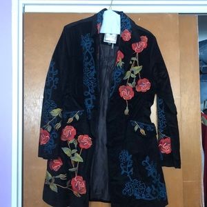 Paparazzi faux suede floral jacket